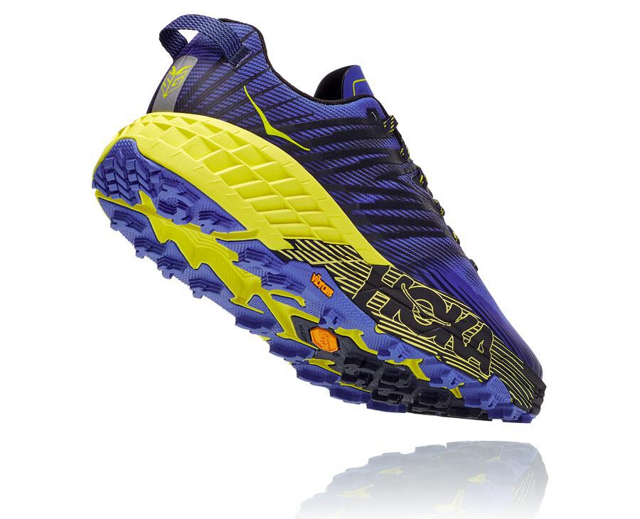 Trail Shoes Mens - Hoka One One Speedgoat 4 - Blue/Green - BQPFWAI-20